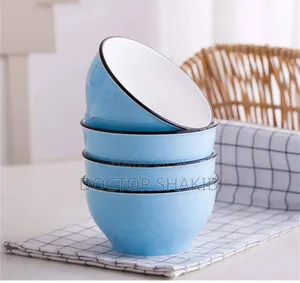 12pcs Set Dinner Plates Bowls Blue