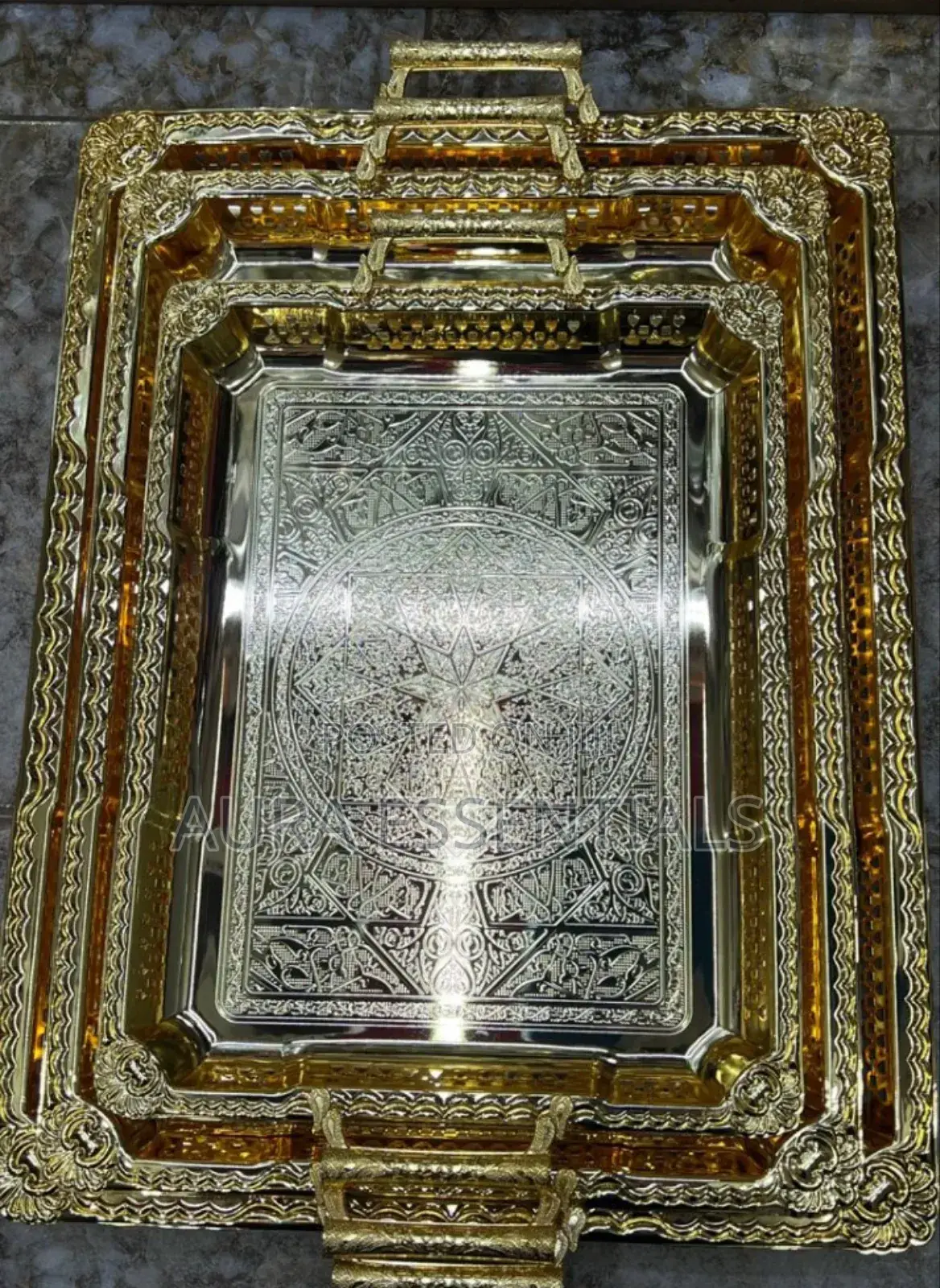 Golden Acrylic Serving Trays