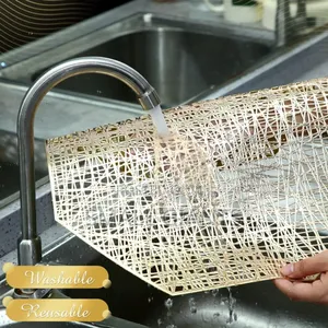 Gold Octagonal Woven Placemats