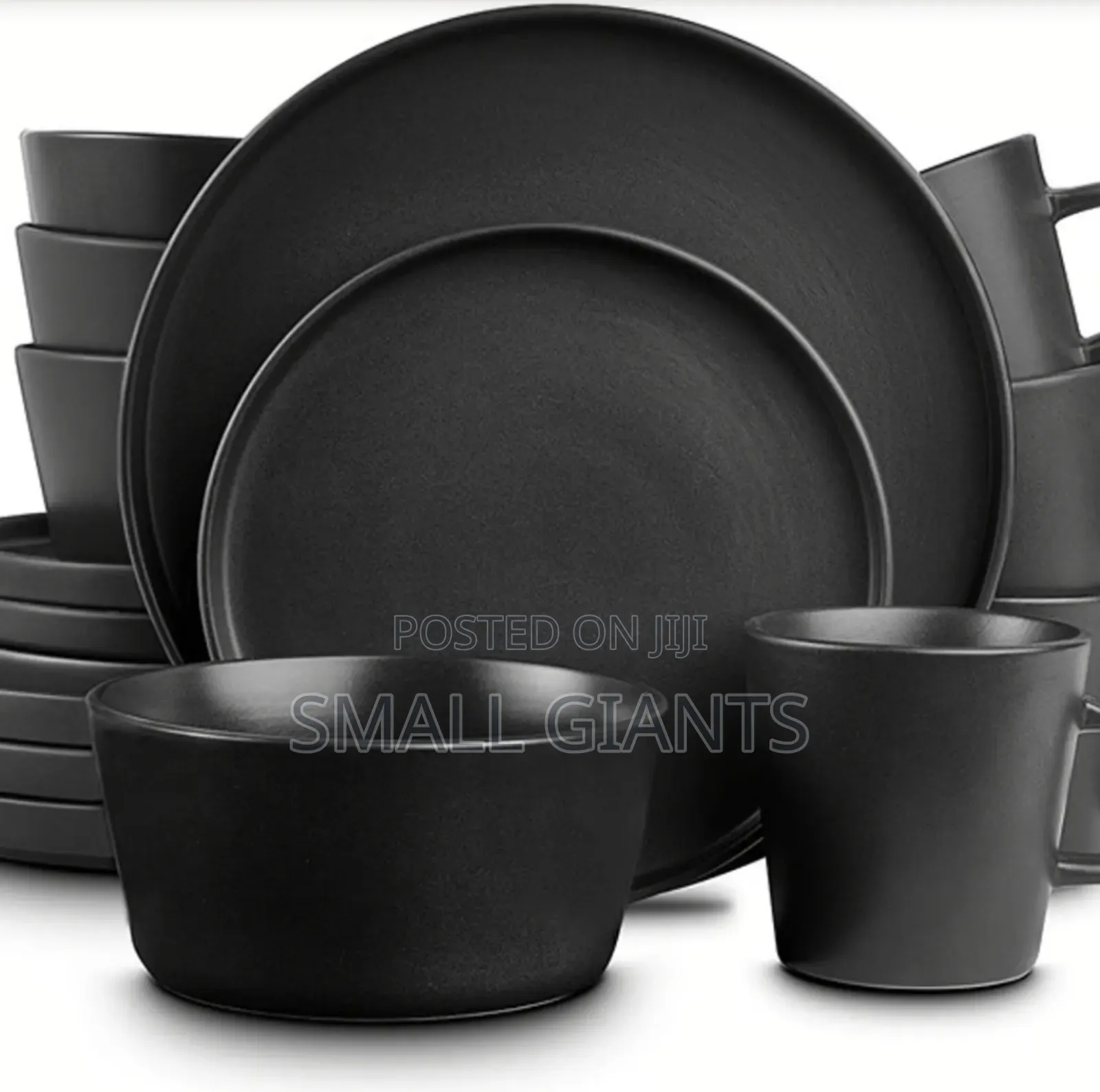 Dinnerware Set, Service for 4, Black