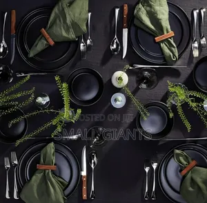Dinnerware Set, Service for 4, Black