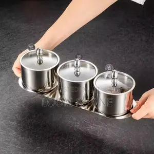 Stainless Steel Condiments Jar Set