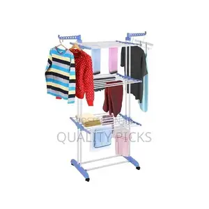 Foldable 3 Layer Clothes Hanger Dryer Stand Rack Indoor