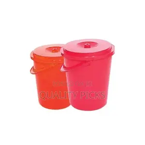 Bundle of Two Seven Star Plastic Bucket 10L - Red, Pink