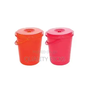 Bundle of Two Seven Star Plastic Bucket 10L - Red, Pink
