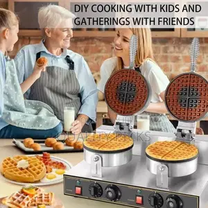 Commercial Waffle Maker, Double Head Waffle Maker Machine