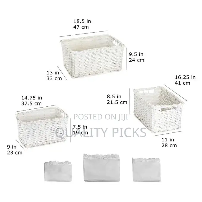 3 Piece Multipurpose Rectangular Handmade Organizer