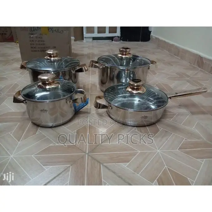 8 Stainless Steel Saucepans Cookware Pots With Frying Pan