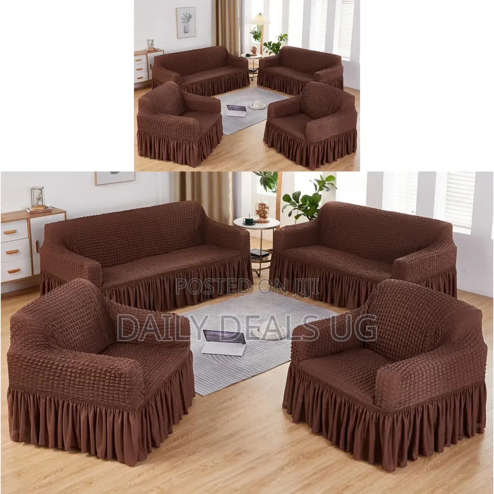 Brown Sofa Cover Set