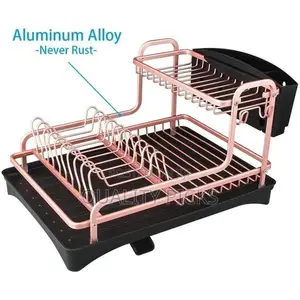 Stainless Aluminium Dish Drying Rack Kitchen Organizer