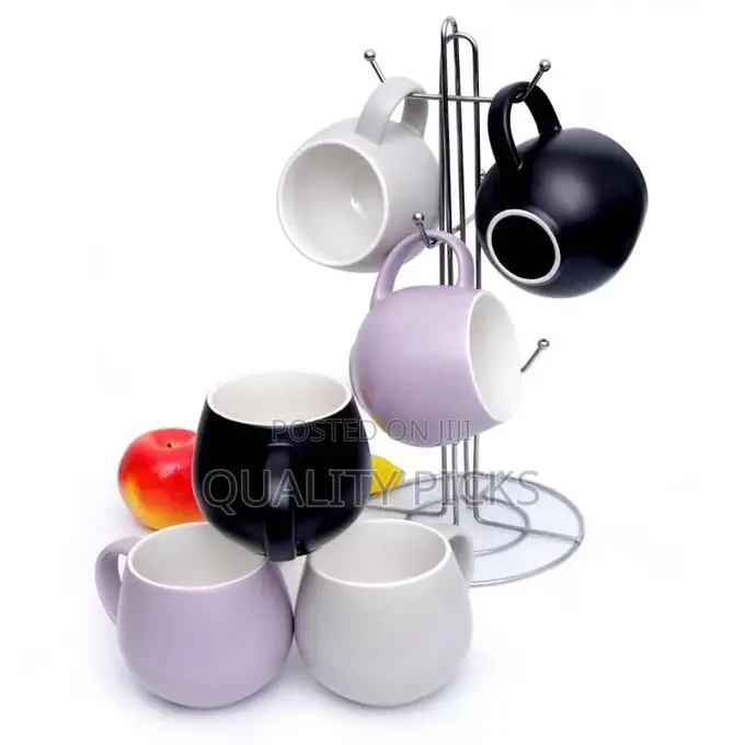 6 Pieces of Pot Shaped Tea Cups Coffee Mugs -Multicolor