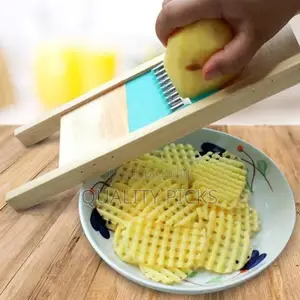 Wooden Potato Grid Slicer Vegetable Grater Corrugated Net