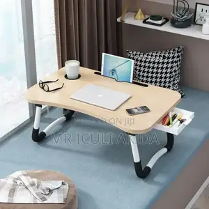 Potable Foldable Bedside Laptop/Reading Table WTH Cup Holder