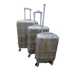 4-Wheel Spinner Travel Suitcase Bag - Sliver/Brown/Purple