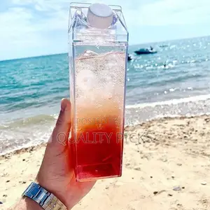 Acrylic Juice Water Bottle Square Fridge Milk Bottles