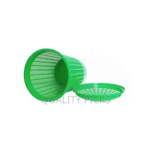 Basket Home Plastic Laundry Basket With a Lid - Green