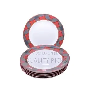 Checked Dinner Plates, 6PCS - White