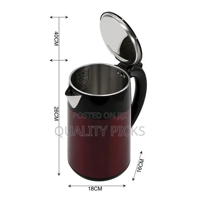 RAF 2L Electric Stainless Steel Cordless Kettle Double Layer