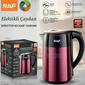 RAF 2L Electric Stainless Steel Cordless Kettle Double Layer