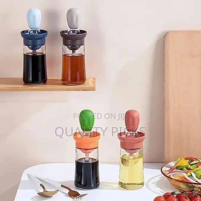 Kitchen Silicone Oil Bottle Oil Brush Portable