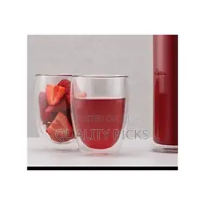 6-Piece ,12 Oz Glass Cups, Double Walled Thermo