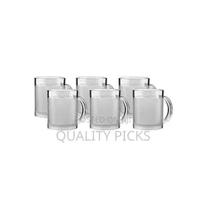6pcs Set of Tea Coffee Glass Mugs - Transparent