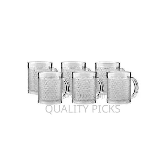 6pcs Set of Tea Coffee Glass Mugs - Transparent