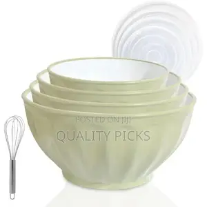 4 Piece Large Plastic Nesting Mixing Bowls With Lids Set,