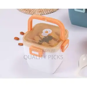 Portable Plastic Microwaveable Bento Double Layer Lunch Box
