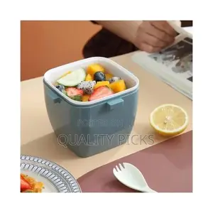 Portable Plastic Microwaveable Bento Double Layer Lunch Box