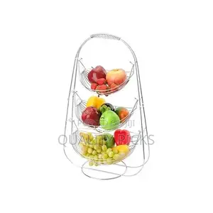 3 Tier Stainless Steel Fruit Bowl Storage Basket Holder