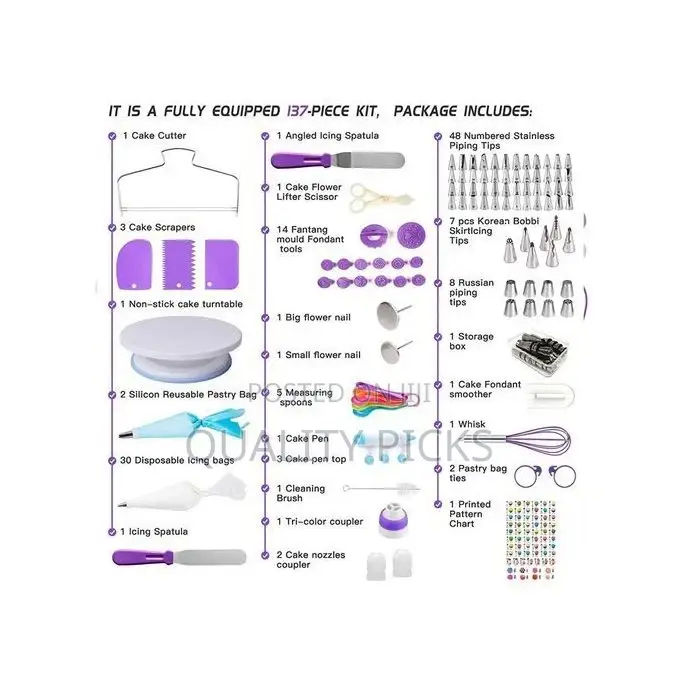 137 Pieces Cake Decorating Tool Set Baking Supplies