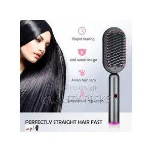 2-in-1 Hot-Air Hair Styling Comb Ceramic Straightener