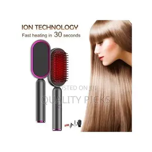 2-in-1 Hot-Air Hair Styling Comb Ceramic Straightener