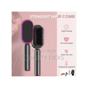 2-in-1 Hot-Air Hair Styling Comb Ceramic Straightener