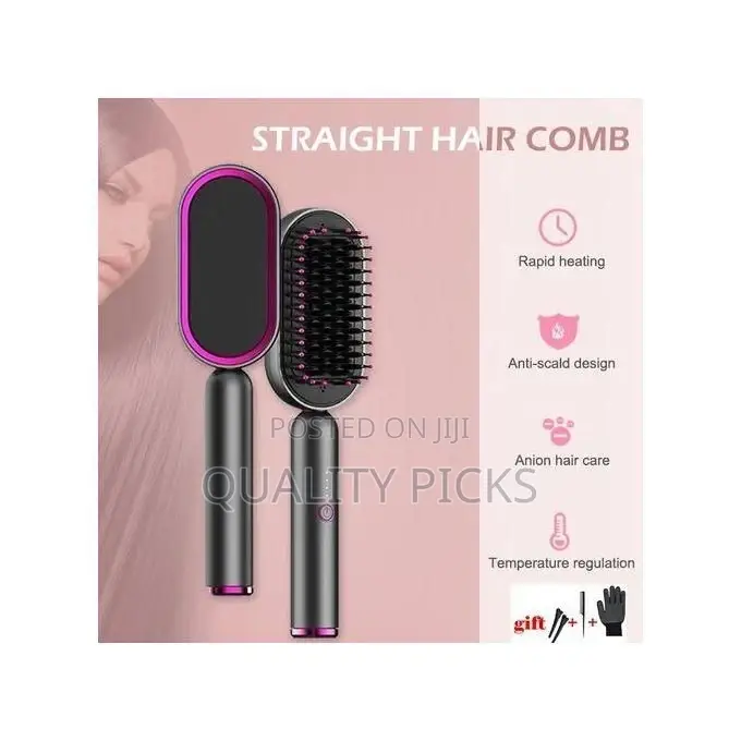 2-in-1 Hot-Air Hair Styling Comb Ceramic Straightener