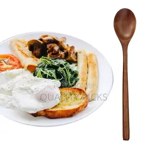 6 PCS Wood Soup Spoons for Eating Mixing Stirring Kitchen