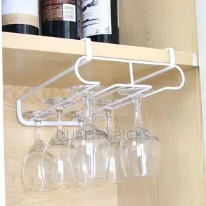 Wine Glass Holder Iron 2 Rows Stemware Rack Under Cabinet
