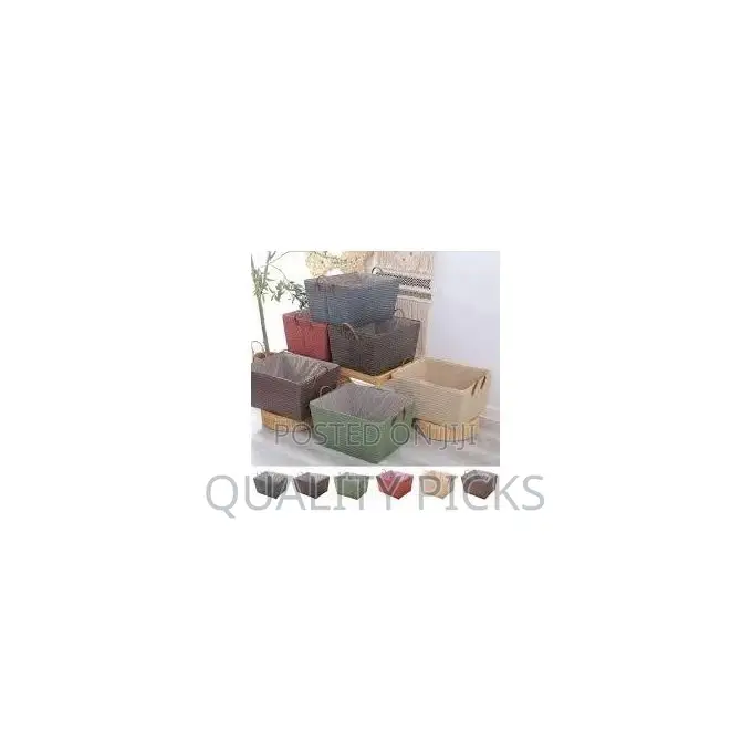 3 Pack Rectangle Woven Handmade Laundry Hamper Storage