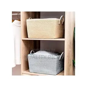 3 Pack Rectangle Woven Handmade Laundry Hamper Storage