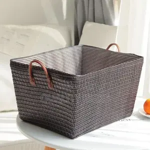 3 Pack Rectangle Woven Handmade Laundry Hamper Storage