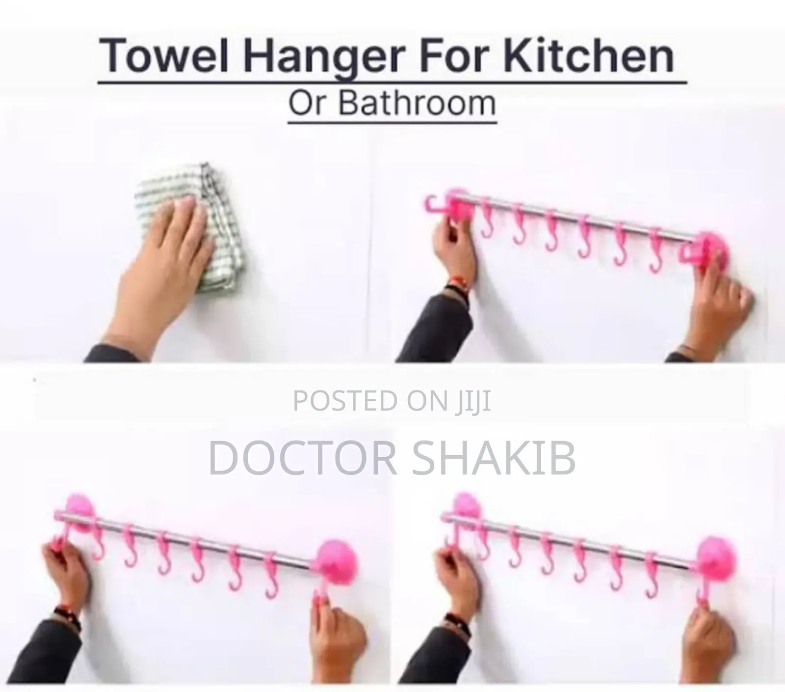 Bathroom/ Kitchen Tower Hanger With Hooks