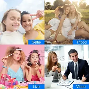 Bluetooth Selfie Stick Tripod + Fill Light +Shutter Remote