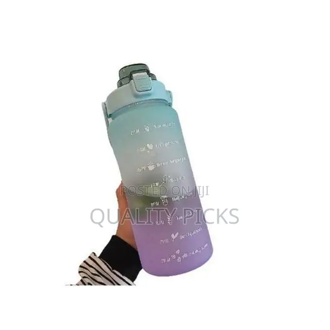 2L Motivational Water Bottle With Time Marker and Straw,Free