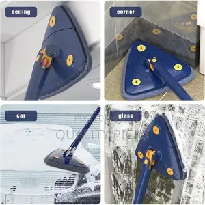 360° Rotatable Adjustable Triangle With 4 Wipes Cleaning Mop