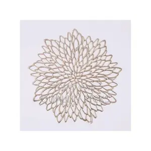 6PC Placemats Leaf Flower Place Mats Dining Hollowed