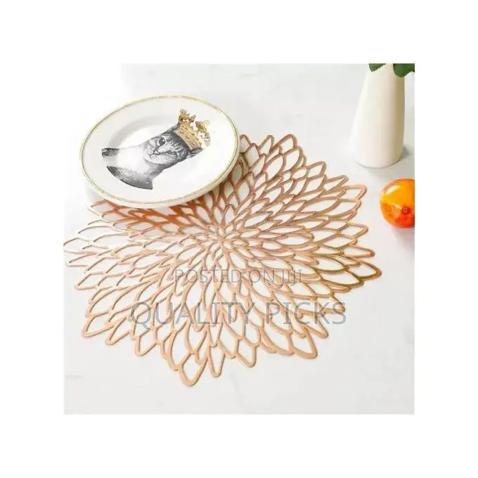 6PC Placemats Leaf Flower Place Mats Dining Hollowed
