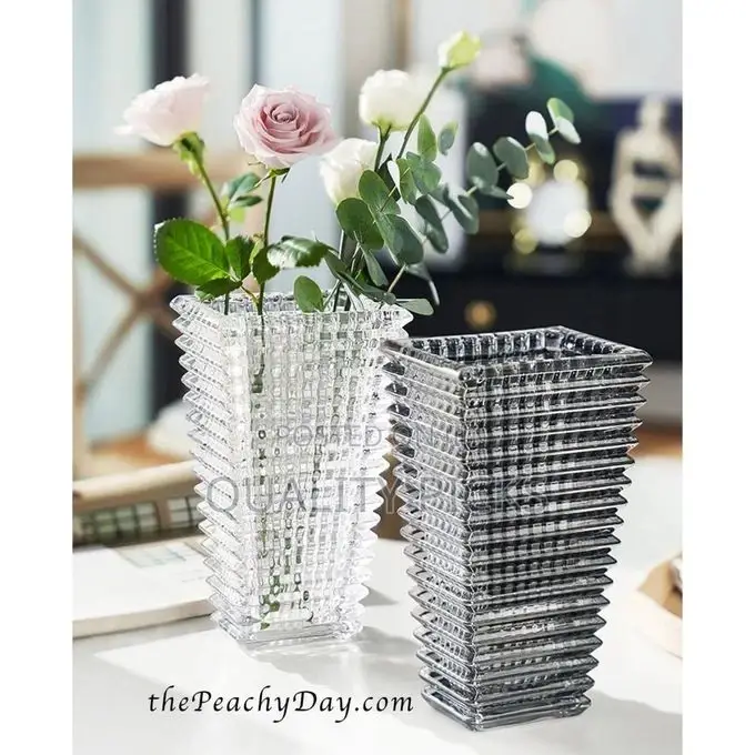 Glass Eye Rectangular Flower Vase Sculpture Vase