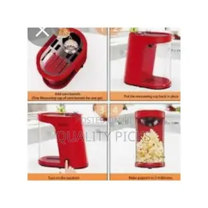 Hot Air Electric Popcorn Maker Machine - Red