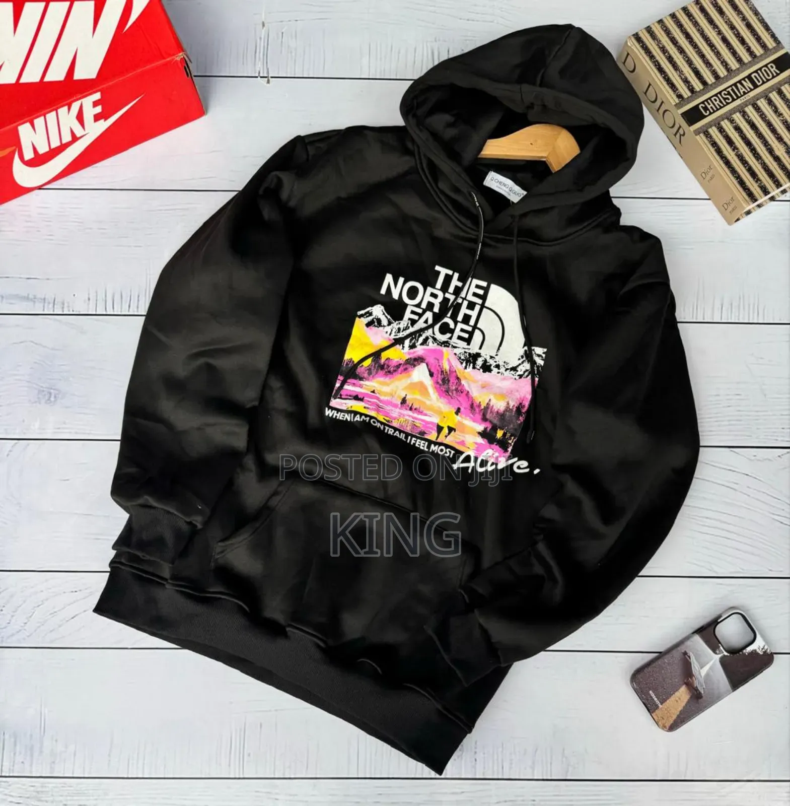The North Face Hoodie. Black Jumper